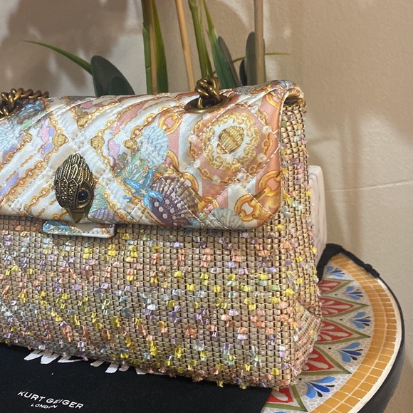 Kurt Geiger London Mixed fabric and raffia Crossbody bag - Picture 3 of 13